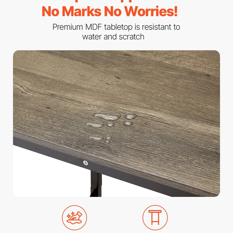 VEVOR augsts bāra galds ar metāla rāmi, 60×60×91 cm, piemērots virtuvei, viesistabai, kafejnīcai vai ballītēm, retro brūnā un melnā krāsā