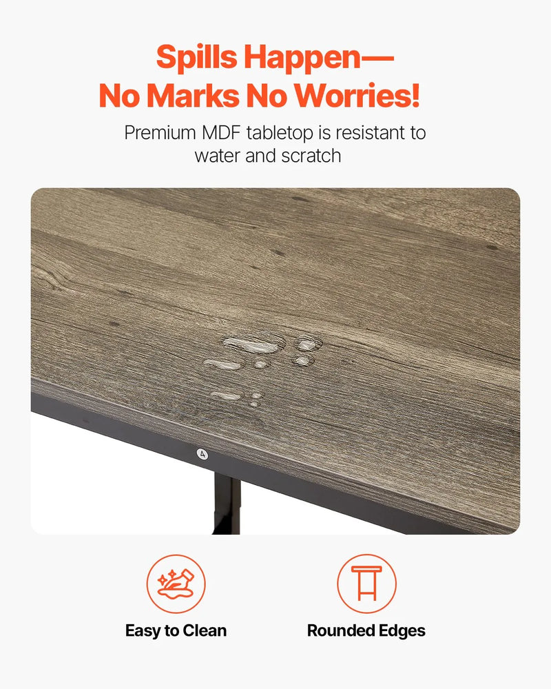 VEVOR augsts bāra galds ar metāla rāmi, 60×60×91 cm, piemērots virtuvei, viesistabai, kafejnīcai vai ballītēm, retro brūnā un melnā krāsā