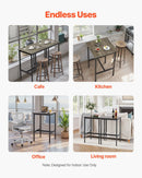 VEVOR augsts bāra galds ar metāla rāmi, 60×60×91 cm, piemērots virtuvei, viesistabai, kafejnīcai vai ballītēm, retro brūnā un melnā krāsā