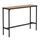 VEVOR augsts bāra galds ar metāla rāmi, 140×38×99 cm, šaurs un garš galds virtuvei, ēdamzonai vai kokteiļu zonai, viegli saliekams, retro brūnā un melnā krāsā