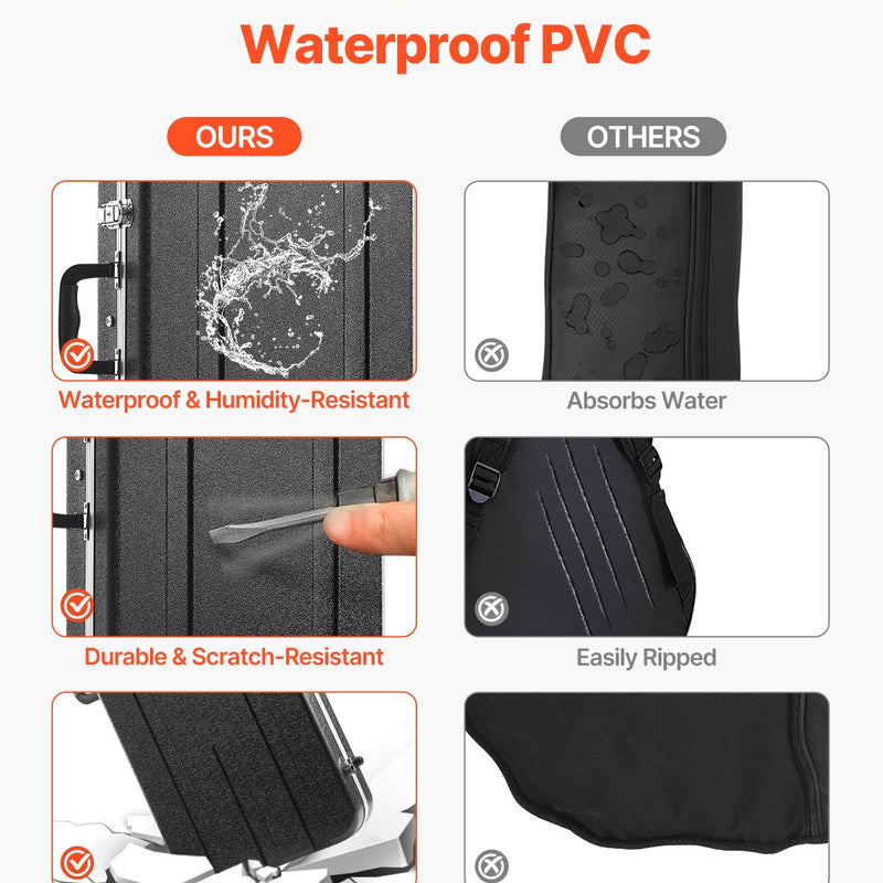 VEVOR elektriskās ģitāras cietais futrālis 1050 mm ar slēdzeni un atslēgām