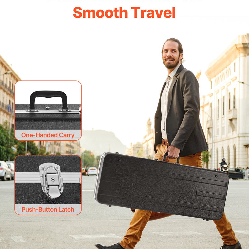 VEVOR elektriskās ģitāras cietais futrālis 1050 mm ar slēdzeni un atslēgām