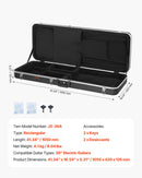 VEVOR elektriskās ģitāras cietais futrālis 1050 mm ar slēdzeni un atslēgām