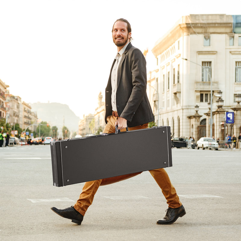 VEVOR basa ģitāras cietais koferis, 122 cm, ūdensizturīgs, ar slēdzeni un atslēgu, piemērots basa ģitārai