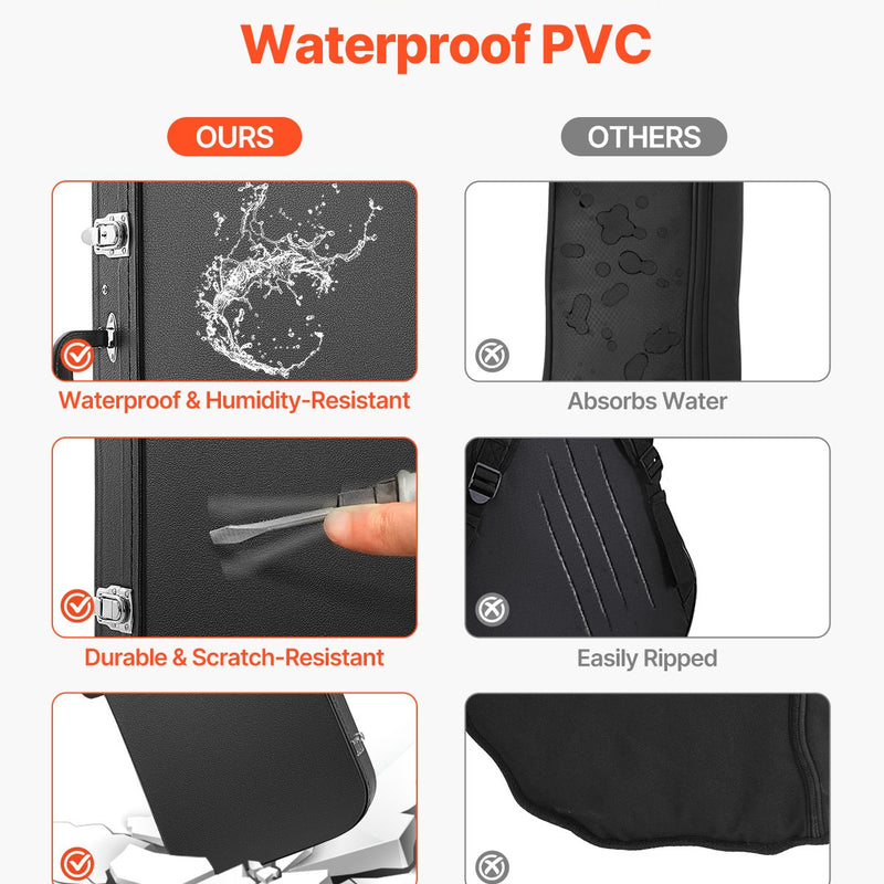 VEVOR elektriskās ģitāras cietā kaste 1095 mm ar slēdzeni un atslēgu, piemērota elektriskajai ģitārai