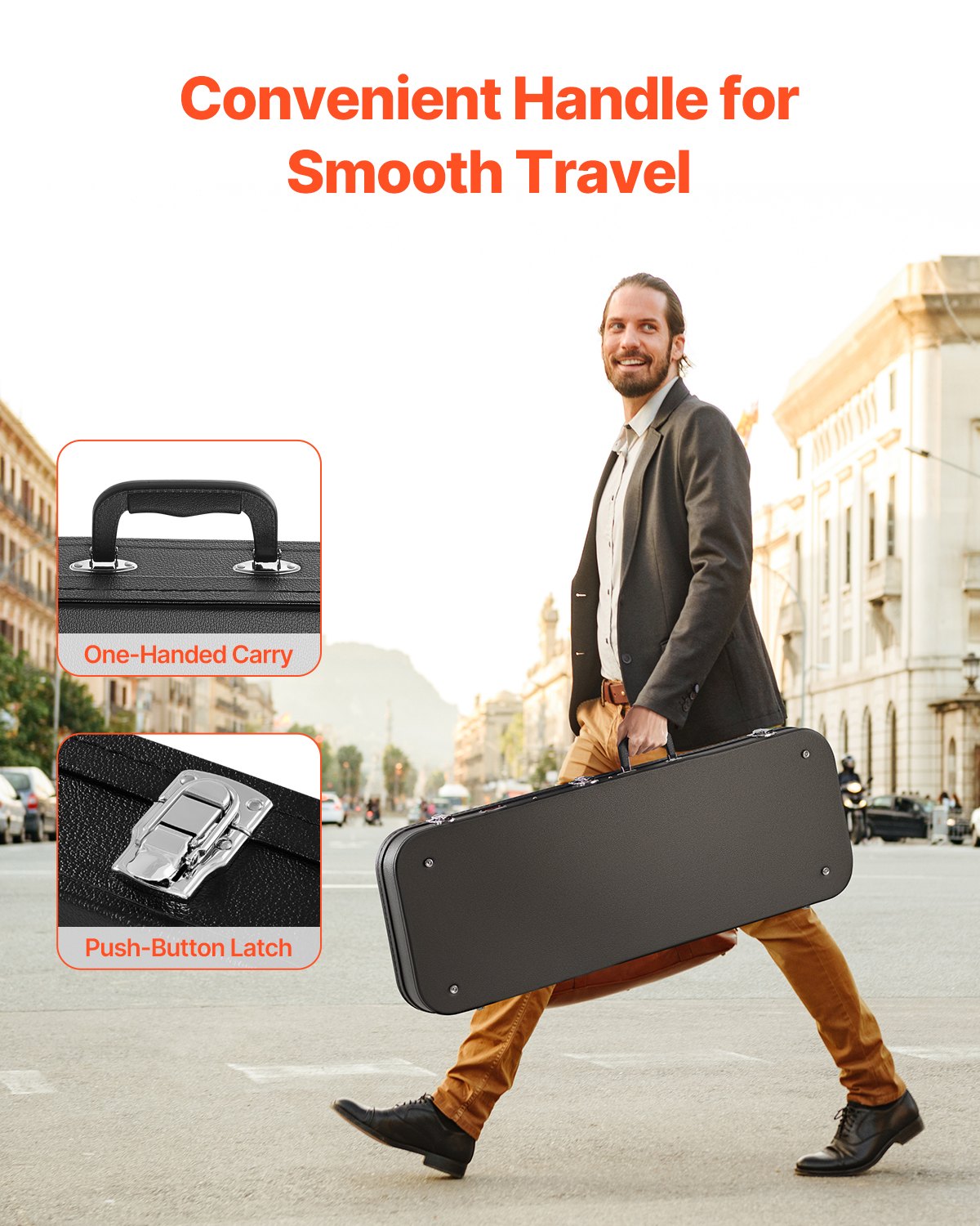 VEVOR Electric Guitar Hard Case 1095 mm with Lock and Key