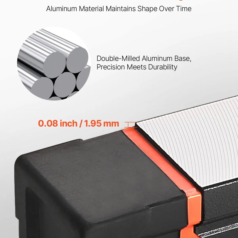 VEVOR 4 gabalu magnētisko torpēdas līmeņrāžu komplekts 1220/610/406/254 mm ar fluorescējošiem burbuļlīmeņiem, 45°/90°/180° lineālu, alumīnija sakausējuma līmeņošanas instrumentiem ar collu un metrisko skalu - ZEMLETES.LV