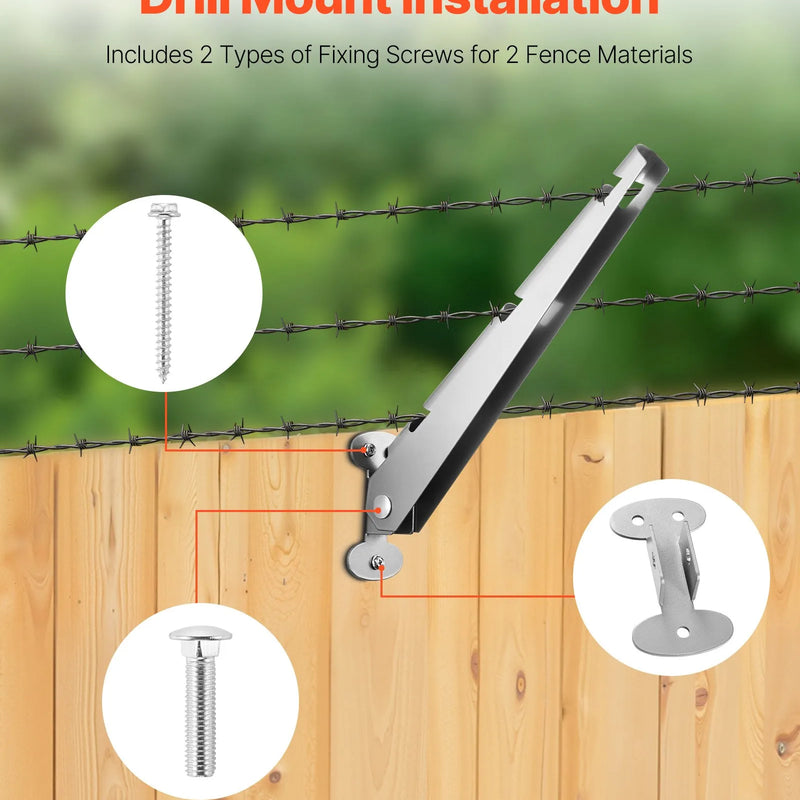 Dzeloņstieples rokas, 10 gab., 31 cm, žoga stabu augstuma pagarinātāji, virsmas montāža