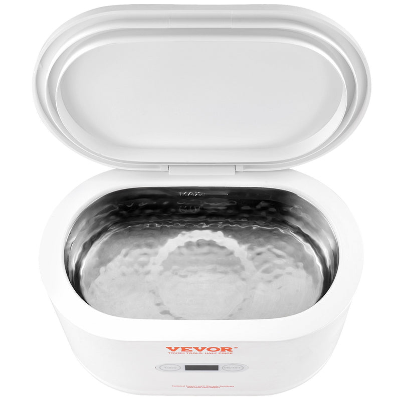 VEVOR portatīvais ultraskaņas rotaslietu tīrītājs - 650 ml (22 oz) ar skārienvadību