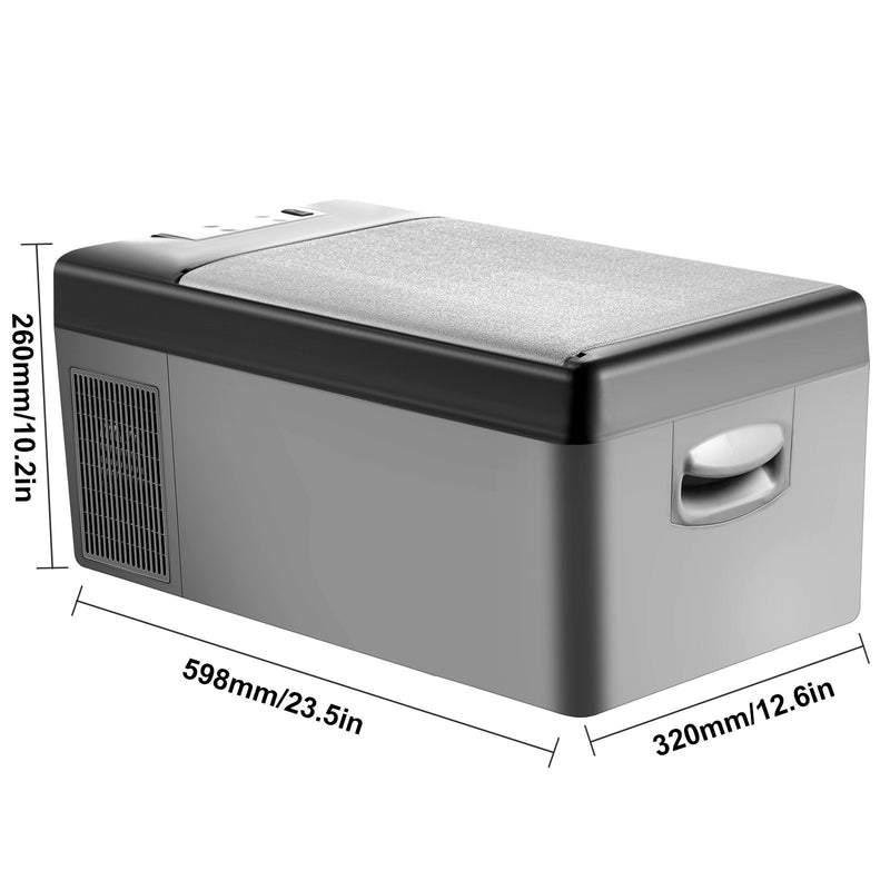 VEVOR automašīnas ledusskapis/saldētava 15L, 12V, -20℃ līdz 10℃,  ideāls risinājums automašīnām, kravas automašīnām, treileriem, laivām, kā arī lietošanai mājās vai āra aktivitātēs, piemēram, ceļojumos, makšķerēšanā un kempingā.