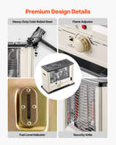 10 000 BTU iekštelpu un āra petrolejas sildītājs ar automātisku izslēgšanos, regulējamu liesmu un apgāšanās aizsardzību, pārnēsājams sildītājs mājai, garāžai, pagrabam, kempingam, darbnīcai un ārkārtas situācijām, melns