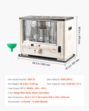 10 000 BTU iekštelpu un āra petrolejas sildītājs ar automātisku izslēgšanos, regulējamu liesmu un apgāšanās aizsardzību, pārnēsājams sildītājs mājai, garāžai, pagrabam, kempingam, darbnīcai un ārkārtas situācijām, melns