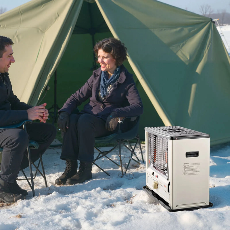 10 000 BTU iekštelpu un āra petrolejas sildītājs ar automātisku izslēgšanos, regulējamu liesmu un apgāšanās aizsardzību, pārnēsājams sildītājs mājai, garāžai, pagrabam, kempingam, darbnīcai un ārkārtas situācijām, melns