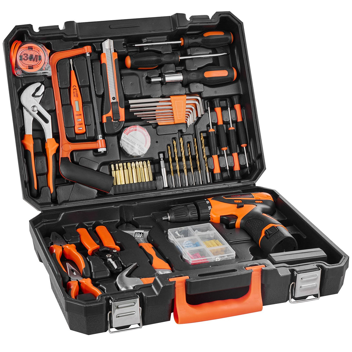 VEVOR Tool Set, 146 Pieces, Household Hand Tools with Electric Drill and Tool Box