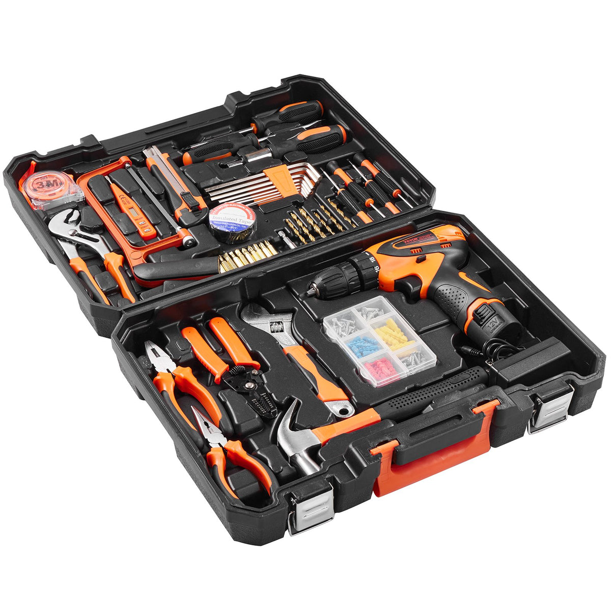 VEVOR Tool Set, 146 Pieces, Household Hand Tools with Electric Drill and Tool Box