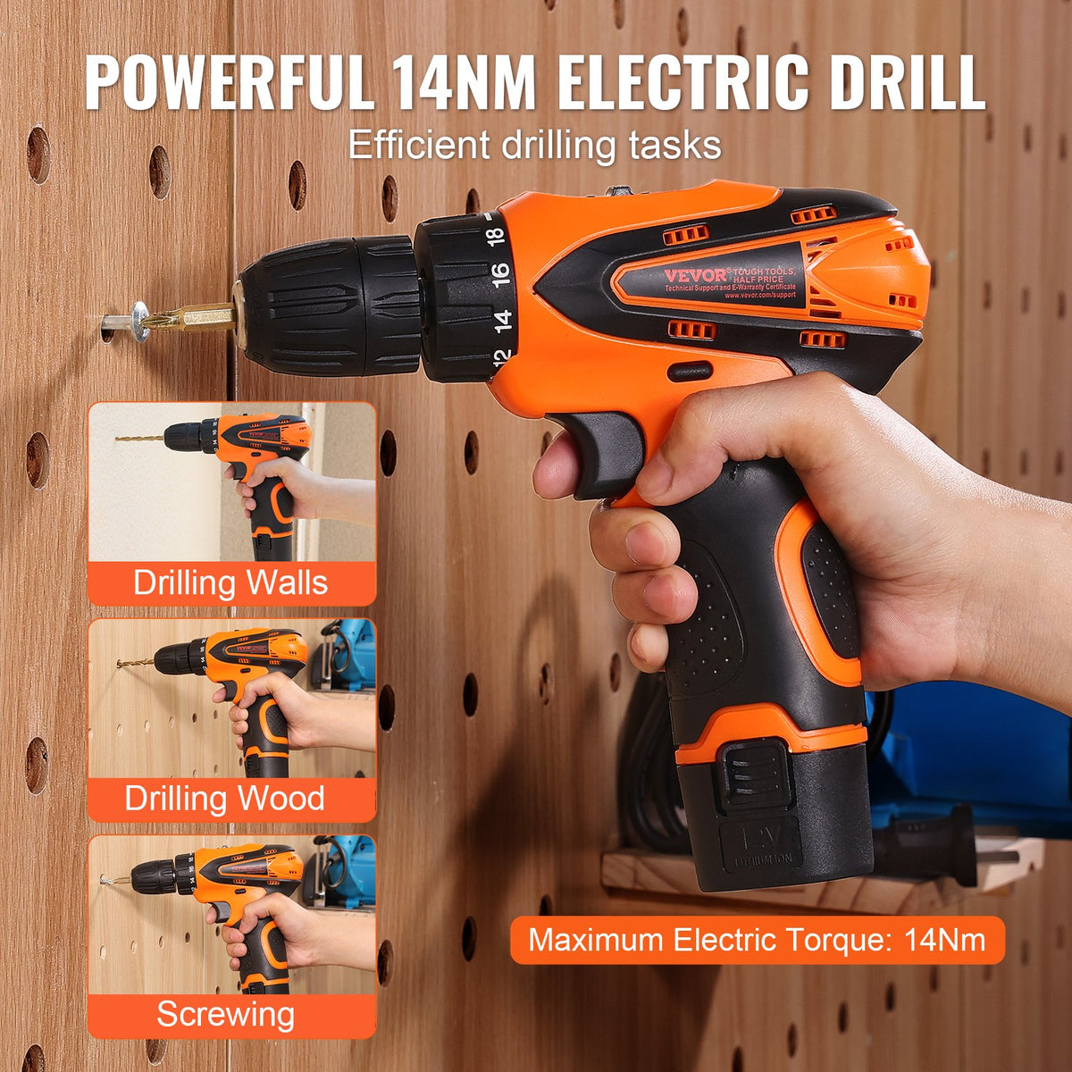 VEVOR Tool Set, 146 Pieces, Household Hand Tools with Electric Drill and Tool Box