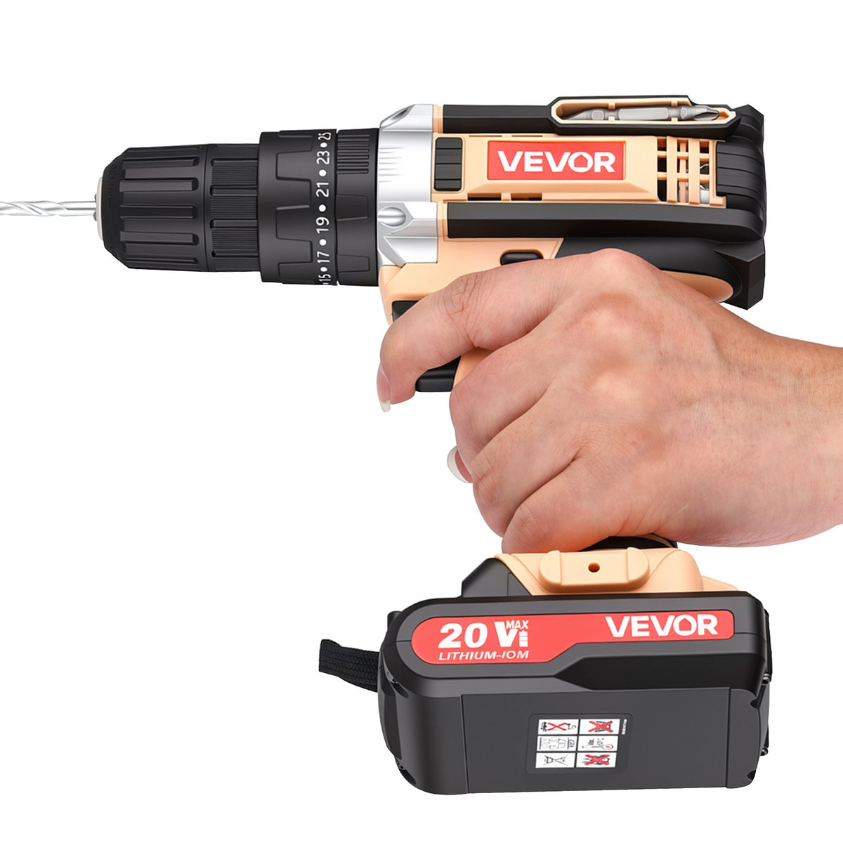 VEVOR 318 daļu instrumentu komplekts ar akumulatora urbi un koferi