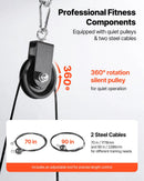 VEVOR trenažiera troses skriemeļu sistēma, 2 gab. LAT vilkšanas un pacelšanas skriemeļu komplekts ar divām tērauda trosēm, īso stieni un dubultajiem rokturiem, spēka treniņu kabelis bicepsam, pleciem un mugurai, slodze līdz 150 kg