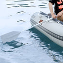 VEVOR 4-personu Piepūšamā Laiva ar Jūras Koka Grīdu un Alumīnija Airiem, 453,6 kg, ar Gaisa Sūkni un Pārnēsājamo Somu