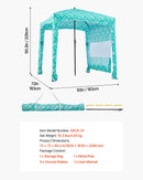 VEVOR pludmales kabāna, 1,83 × 1,83 m pludmales nojume ar sānu sienu, UPF 50+ aizsardzība, viegli uzstādamā kabānas telts ar smilšu kabatām, liela pārnēsājama saules aizsargu patversme āra lietošanai visai ģimenei un draugiem.