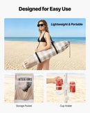 VEVOR pludmales kabana, 2,4 × 2,4 m pludmales nojume ar sānu sienu, UPF 50+ aizsardzība, viegli uzstādāma kabana telts ar smilšu kabatām, regulējams augstums, pārnēsājama saules aizsardzības nojume visai ģimenei un draugiem