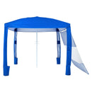 VEVOR pludmales kabana, 2,4 × 2,4 m pludmales nojume ar sānu sienu, UPF 50+ aizsardzība, viegli uzstādāma kabana telts ar smilšu kabatām, regulējams augstums, pārnēsājama saules aizsardzības nojume ģimenei un draugiem, zila