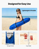 VEVOR pludmales kabana, 2,4 × 2,4 m pludmales nojume ar sānu sienu, UPF 50+ aizsardzība, viegli uzstādāma kabana telts ar smilšu kabatām, regulējams augstums, pārnēsājama saules aizsardzības nojume ģimenei un draugiem, zila