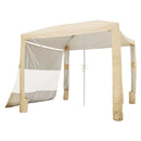 VEVOR pludmales kabana 2,4 × 2,4 m ar sānu sienu, UPF 50+ aizsardzība, viegli uzstādāma nojume ar smilšu kabatām, regulējams augstums, pārnēsājama saules aizsardzības telts ģimenei un draugiem, haki krāsa