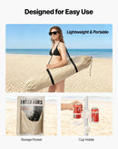 VEVOR pludmales kabana 2,4 × 2,4 m ar sānu sienu, UPF 50+ aizsardzība, viegli uzstādāma nojume ar smilšu kabatām, regulējams augstums, pārnēsājama saules aizsardzības telts ģimenei un draugiem, haki krāsa