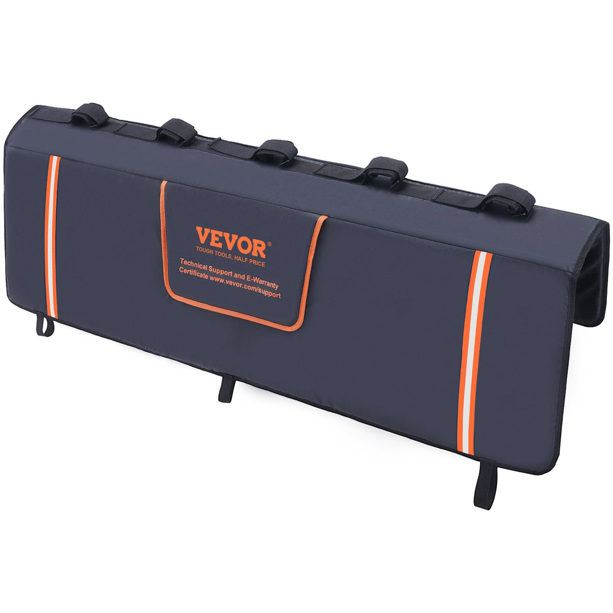 VEVOR Bicycle Carrier for Truck Bed Tailgate, 135 cm – Fits 5 Mountain Bikes, with Reflective Straps, Tool Pockets and Camera Opening, Suitable for Mid-Size Pickups