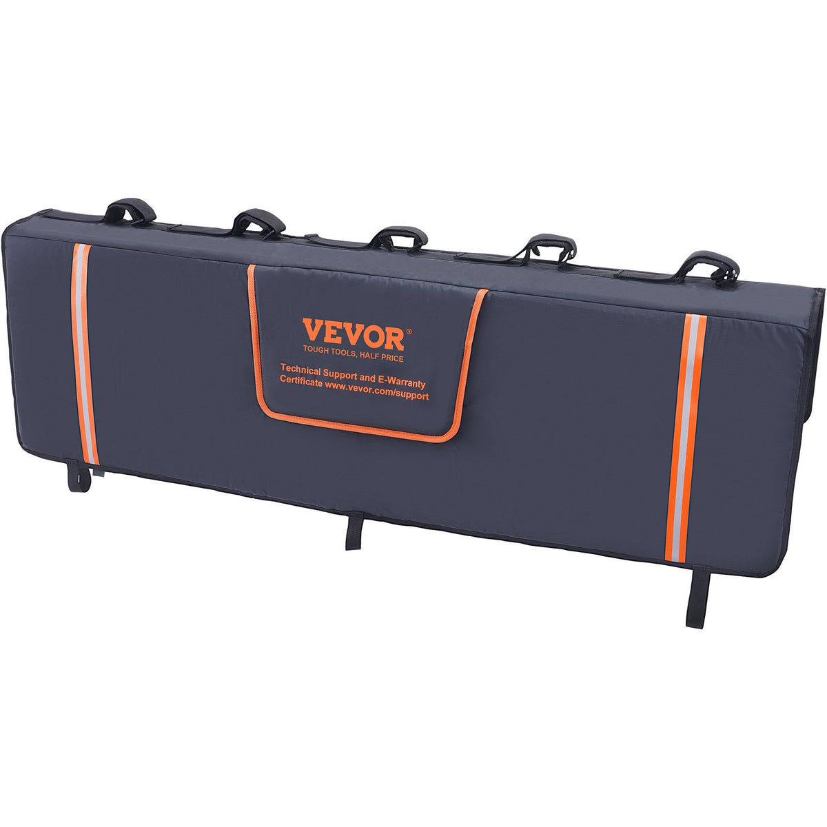 VEVOR Bicycle Carrier for Truck Bed Tailgate, 135 cm – Fits 5 Mountain Bikes, with Reflective Straps, Tool Pockets and Camera Opening, Suitable for Mid-Size Pickups