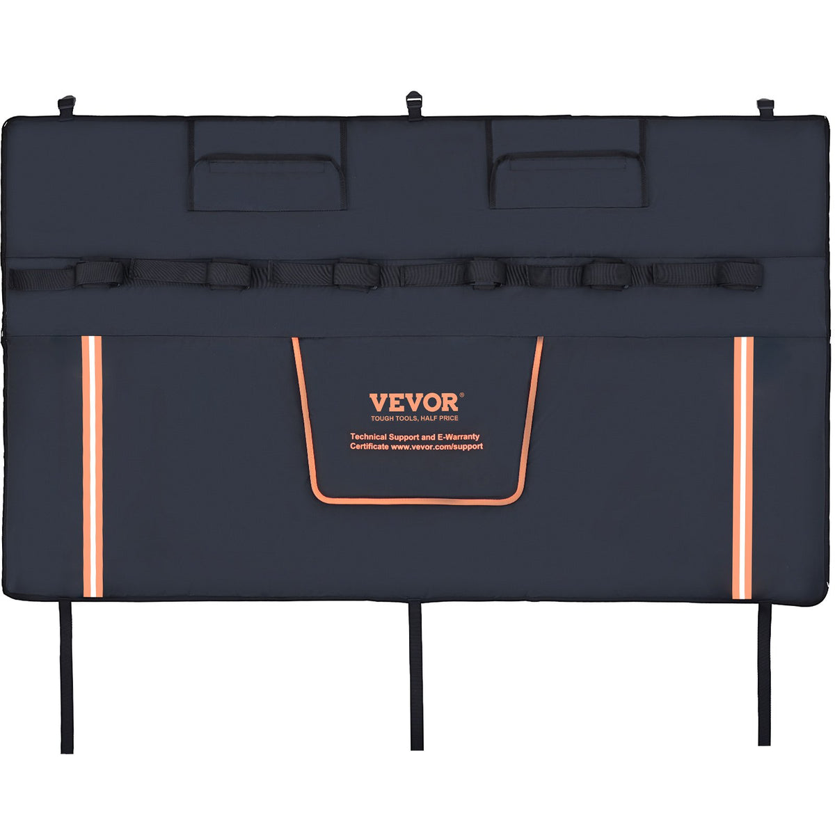 VEVOR Cargo Bike Rack, 1575 mm, Fits 6 Mountain Bikes, with Reflective Strips, Tool Pockets and Camera Opening, Suitable for Pickup Trucks