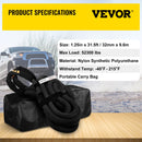 VEVOR 32 mm x 9,6 m kinētiskā vilkšanas troses virve, 23,7 t, dubultā pītais neilons, ar somu, melna