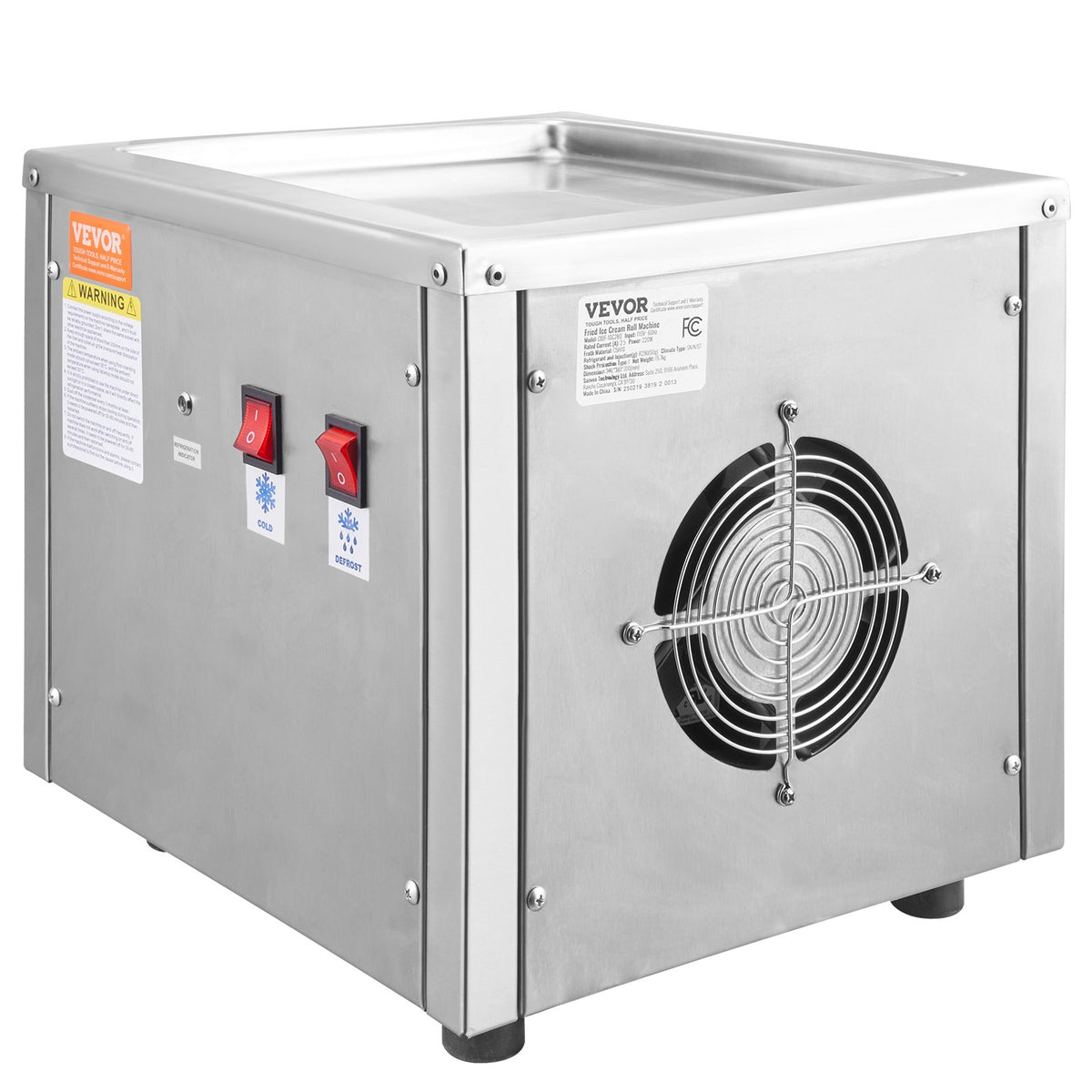 VEVOR Rolled Ice Cream Machine with 28 × 24 cm Pan