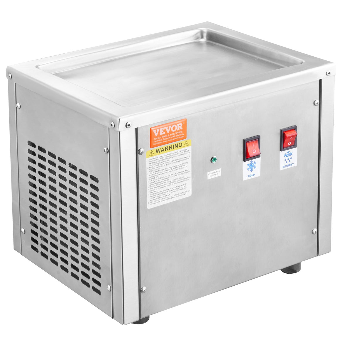 VEVOR Rolled Ice Cream Machine with 28 × 24 cm Pan