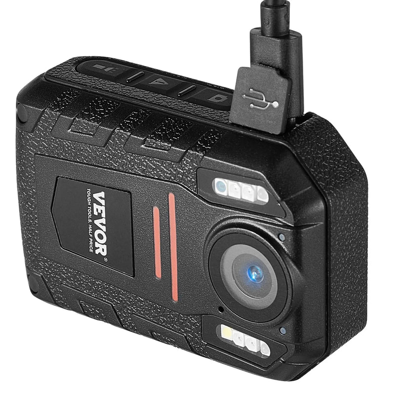 1440P HD policijas ķermeņa kamera, 64 GB, 5,1 cm LCD ekrāns, infrasarkanā nakts redzamība, ūdensizturīga, 2,85 Ah akumulators