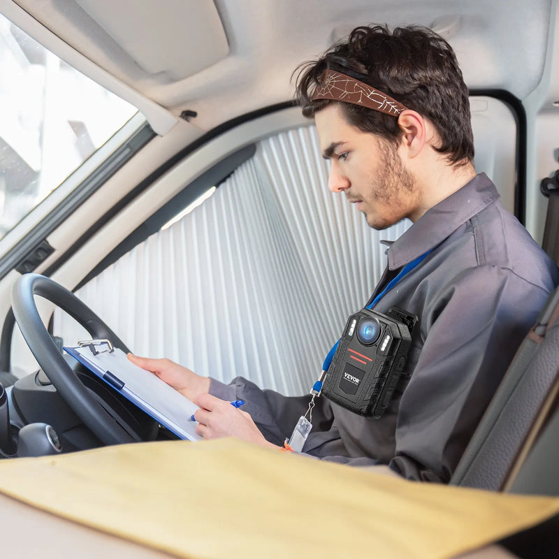 1440P HD policijas ķermeņa kamera, 64 GB, 5,1 cm LCD ekrāns, infrasarkanā nakts redzamība, ūdensizturīga, 2,85 Ah akumulators