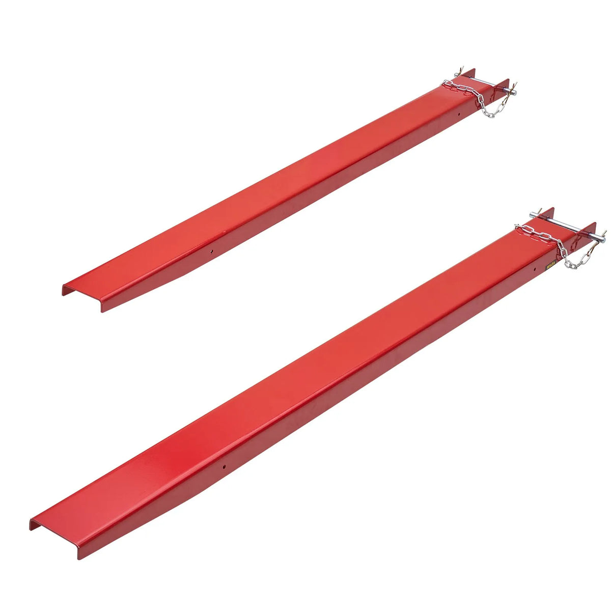 VEVOR-i kahvli pikendused, pikkus 2080 mm, laius 114 mm, rasketehnika süsinikterasest kahvli pikendused kahvlitele koos kinnitustappidega, kahvli otsad kahvlitele, punased