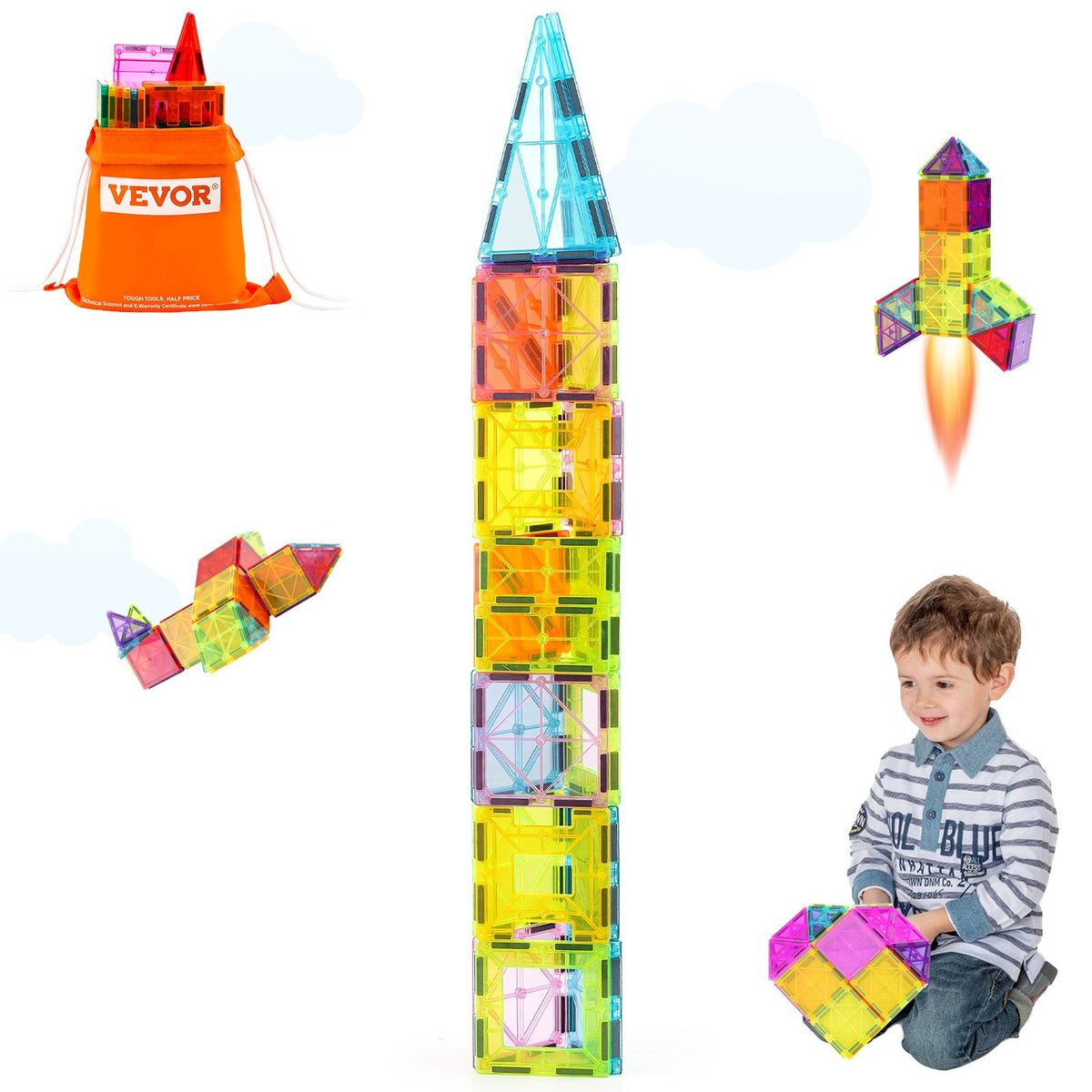 VEVOR magnetplaadid 32 tk, 3D-ehitusklotsid lastele