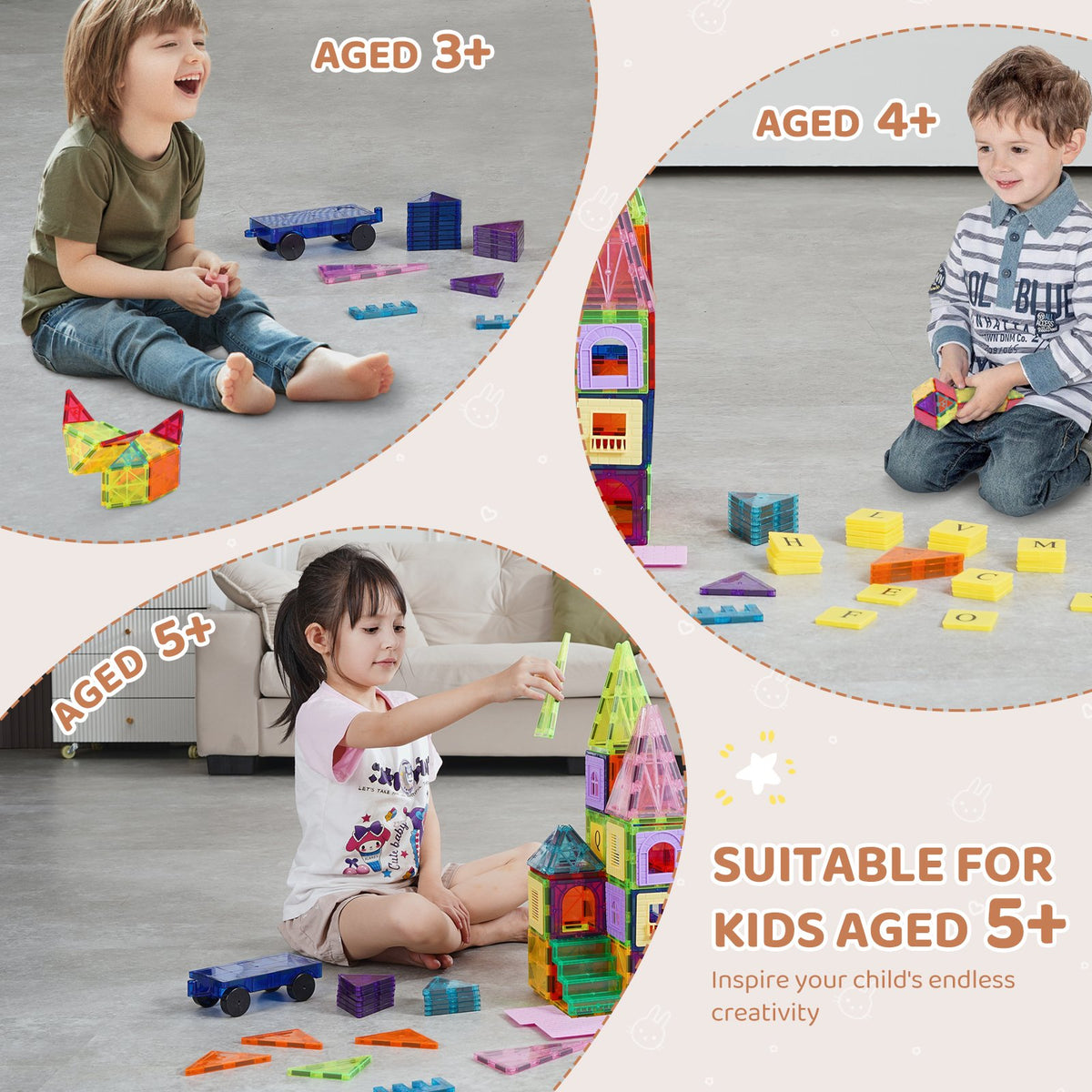 VEVOR magnetplaadid 121 tk, 3D-ehitusklotsid lastele