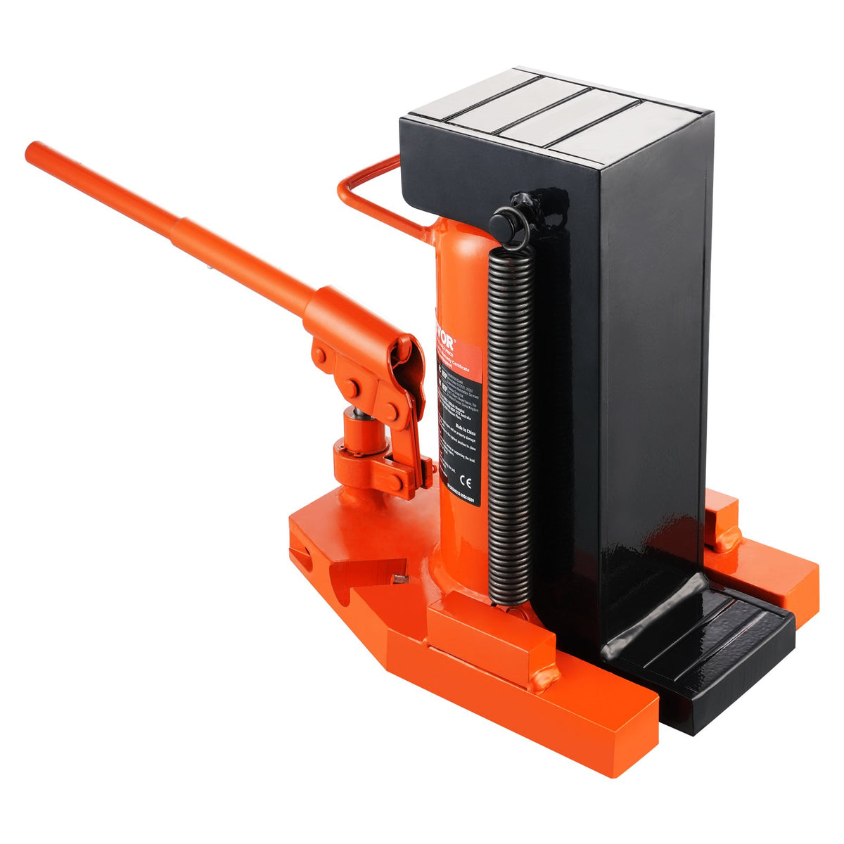 VEVOR Hydraulic Foot Jack 10 t (foot) / 20 t (top), pneumatic, 30–190 mm / 320–480 mm, for machinery and industry