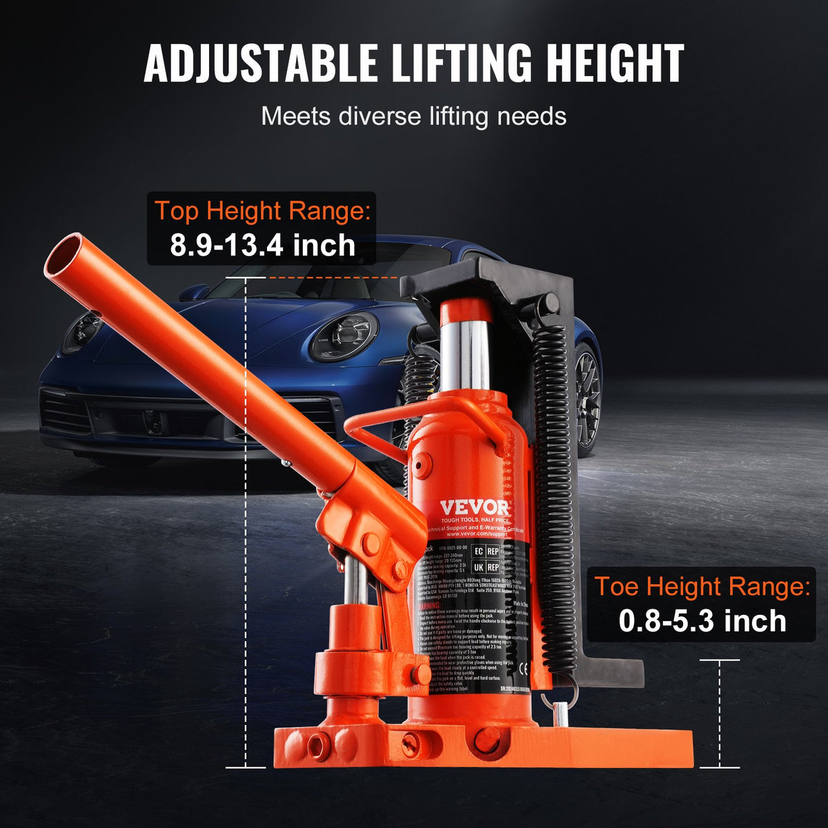 VEVOR Hydraulic Finger Jack – 2.5 Tonne Finger Lifting Capacity, 5 Tonne Maximum Lifting Capacity
