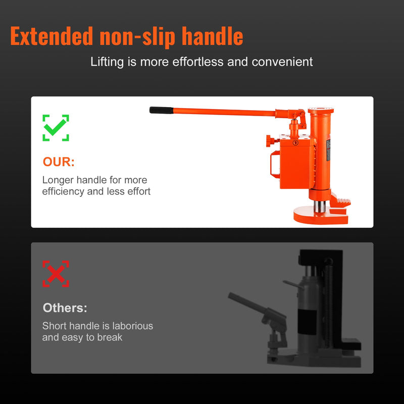Hidrauliskais domkrats ar kājas pacēlāju, 5 t kājai / 10 t augšējai daļai, 360° rotējošs