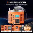VEVOR Automātiskais Regulējamais Sprieguma Transformators 3000VA, 10 A, 230 V Ieeja 0–300 V Izeja, AC Sprieguma Regulators ar LCD Displeju, 4 Papildu Drošinātājiem, Termo Kontroles Slēdzi, CE Sertificēts - ZEMLETES.LV