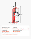 VEVOR atsperu kompresors ar 4 līmeņu regulēšanu, universālu stiprinājumu un daudzfunkcionāliem āķiem, paredzēts spirālatsperu saspiešanai līdz 1360 kg, piemērots apvidus auto, kravas auto un pikapu lietošanai