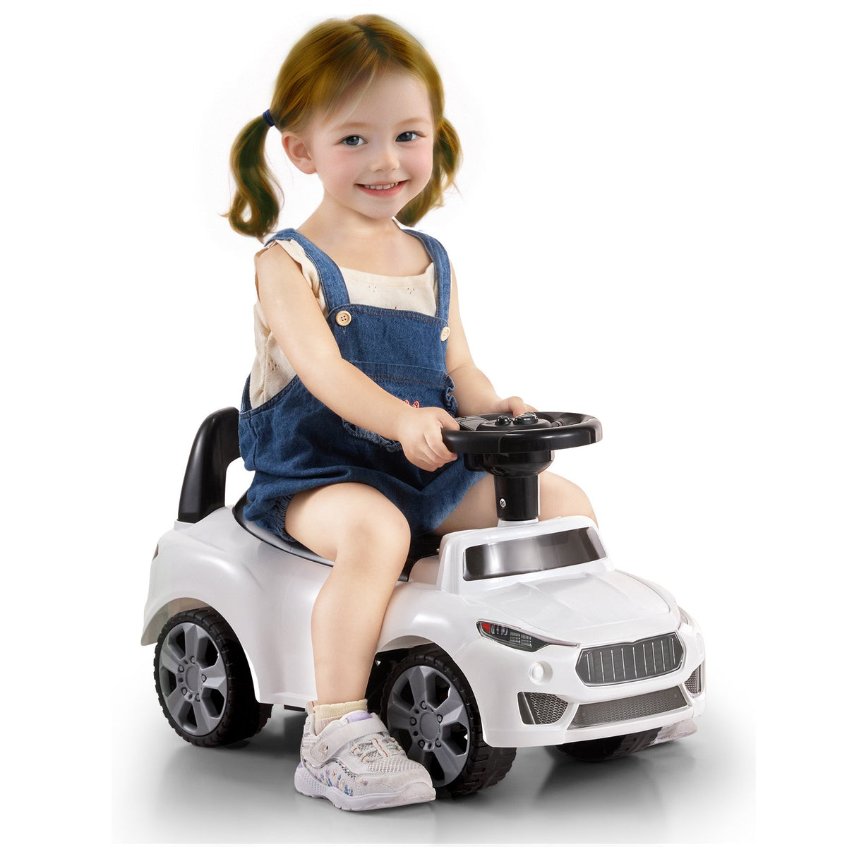 VEVOR Push Ride-On Car for Children 1-3 Years, White