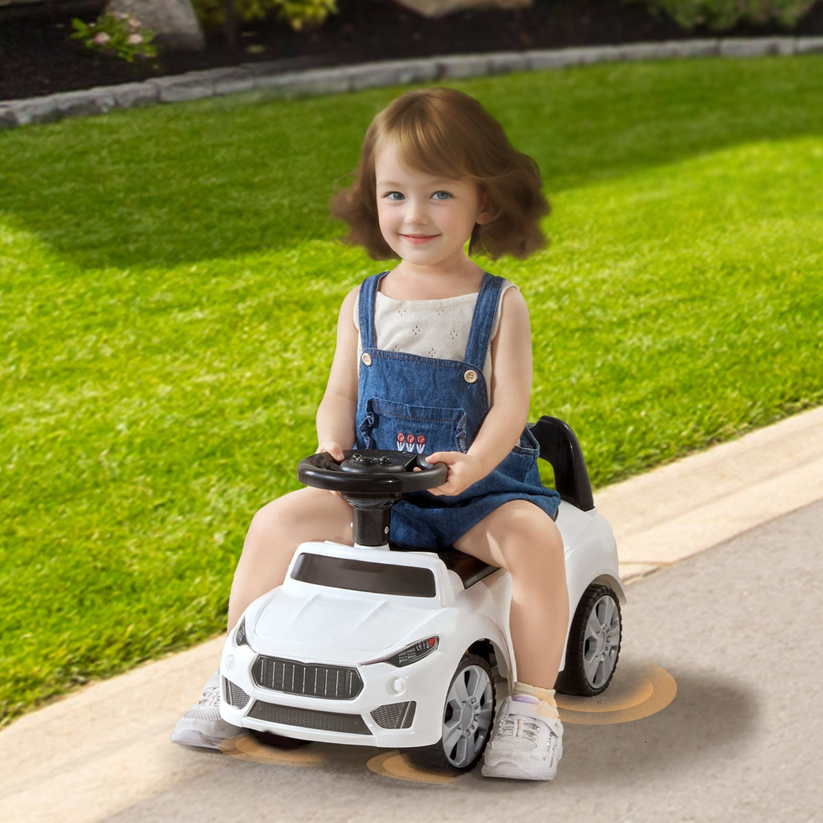 VEVOR Push Ride-On Car for Children 1-3 Years, White