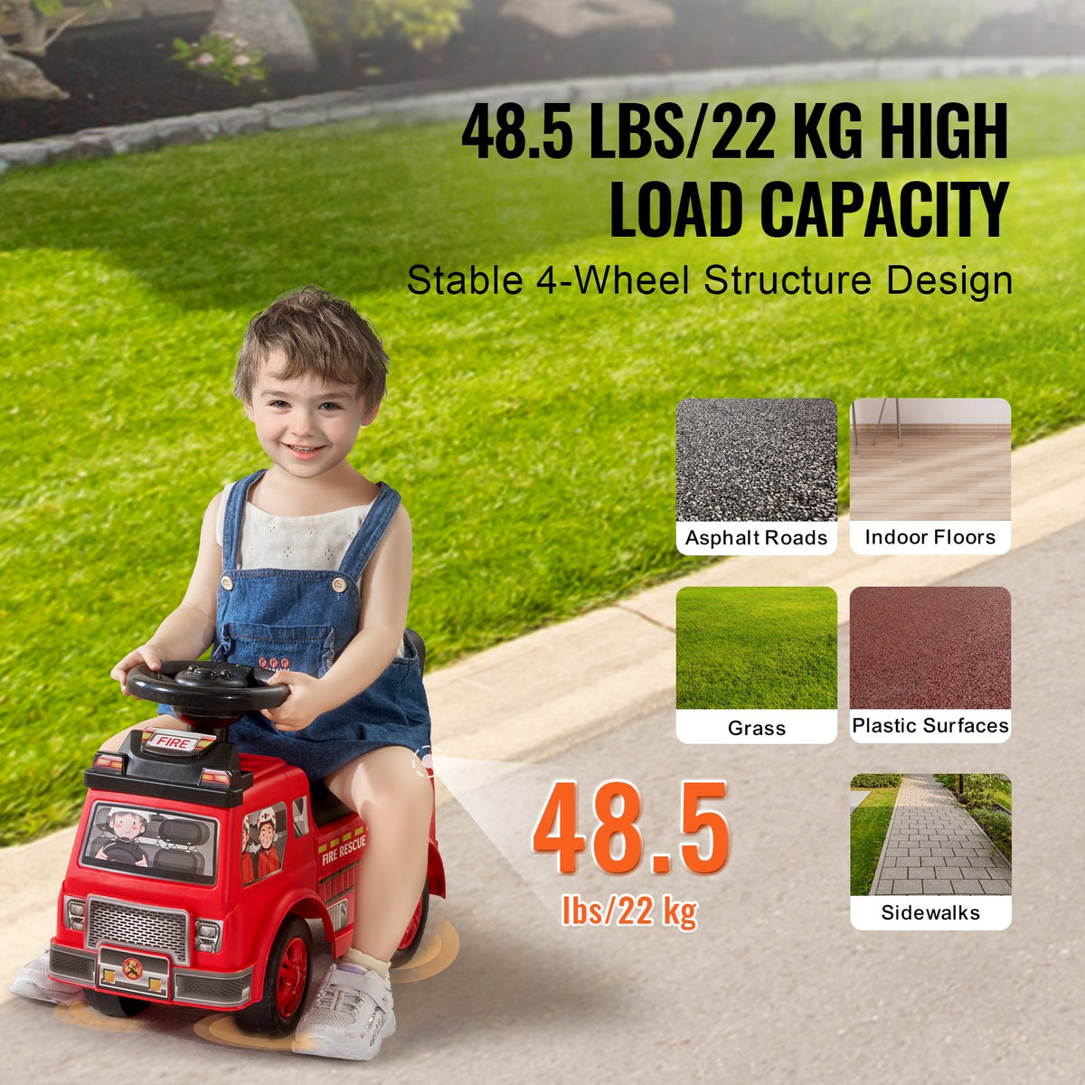 VEVOR Push Ride-On Car for Children 1-3 Years, Red