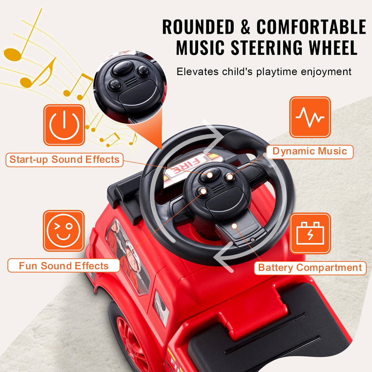VEVOR Push Ride-On Car for Children 1-3 Years, Red