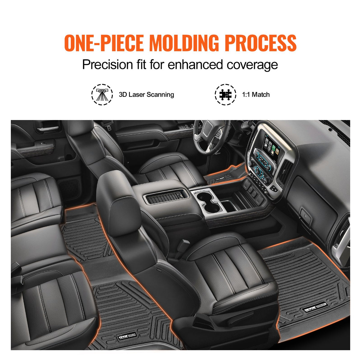 VEVOR Car Floor Mats for Chevrolet Silverado / GMC Sierra 1500, 3 pcs
